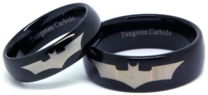 Batman Black Tungsten Wedding Band Set