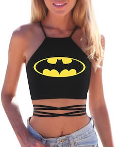 Batman Logo Women's Laced Up Crop Top