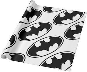 Batman Logo White Wrapping Paper