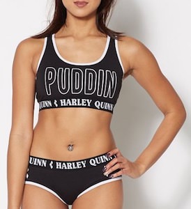 Harley Quinn Black Sports Bra And Panty Set