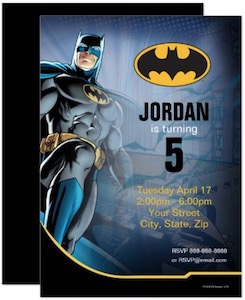 Personalized Batman Birthday Invitations
