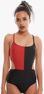 Harley Quinn Red And Black Swimsuit