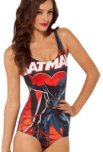 Red And Black Batman One Piece Bathing Suit