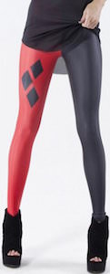 Red And Black Harley Quin Style Leggings