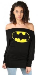 Batman Logo Off The Shoulder Slouch Top