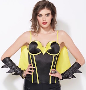 Women's Batman Costume Corset Top With Cape