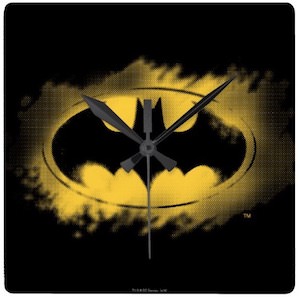 Square Batman Logo Wall Clock