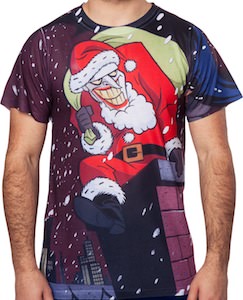 The Joker Playing Santa Claus Christmas T-Shirt
