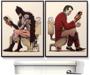 Batman And The Joker On The Toilet Posters