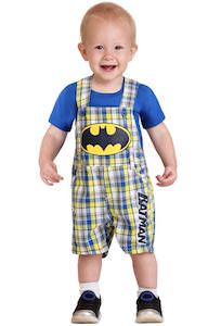 Infant Batman Plaid Shortall Set